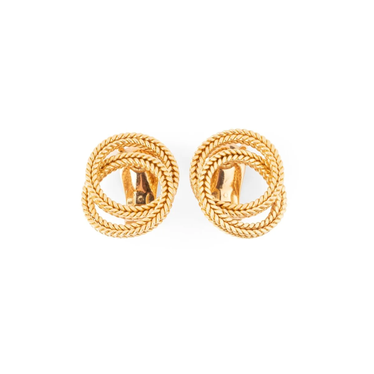 Boucles d'oreilles HERMÈS par GEORGES LENFANT en or jaune