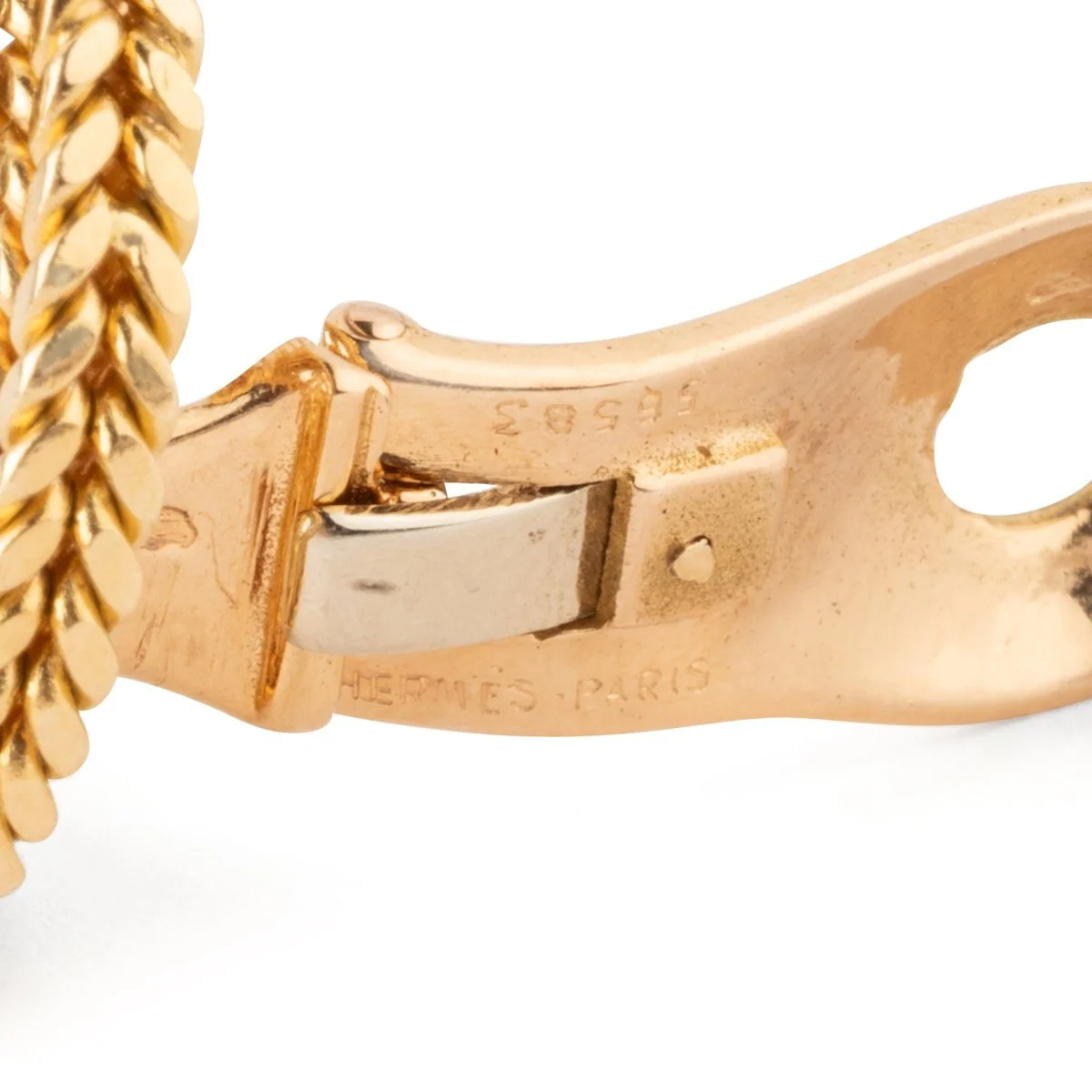 Boucles d'oreilles HERMÈS par GEORGES LENFANT en or jaune - Image 4