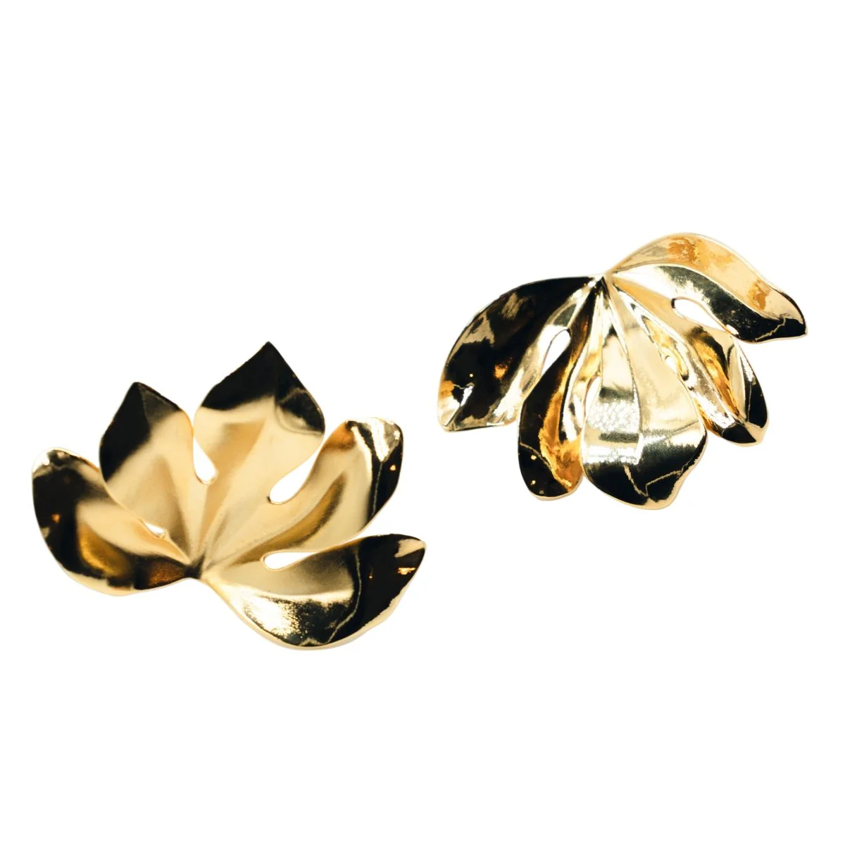 Boucles d'oreilles Clips JAR "Feuille de figuier" en aluminium et or jaune - Image 6