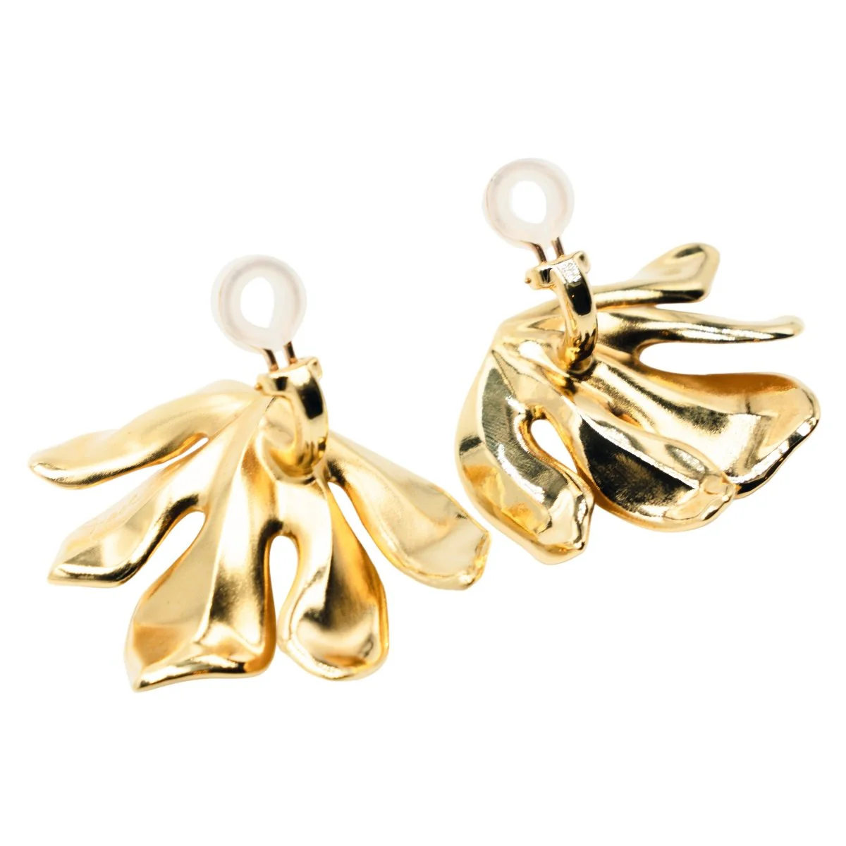 Boucles d'oreilles Clips JAR "Feuille de figuier" en aluminium et or jaune - Image 7