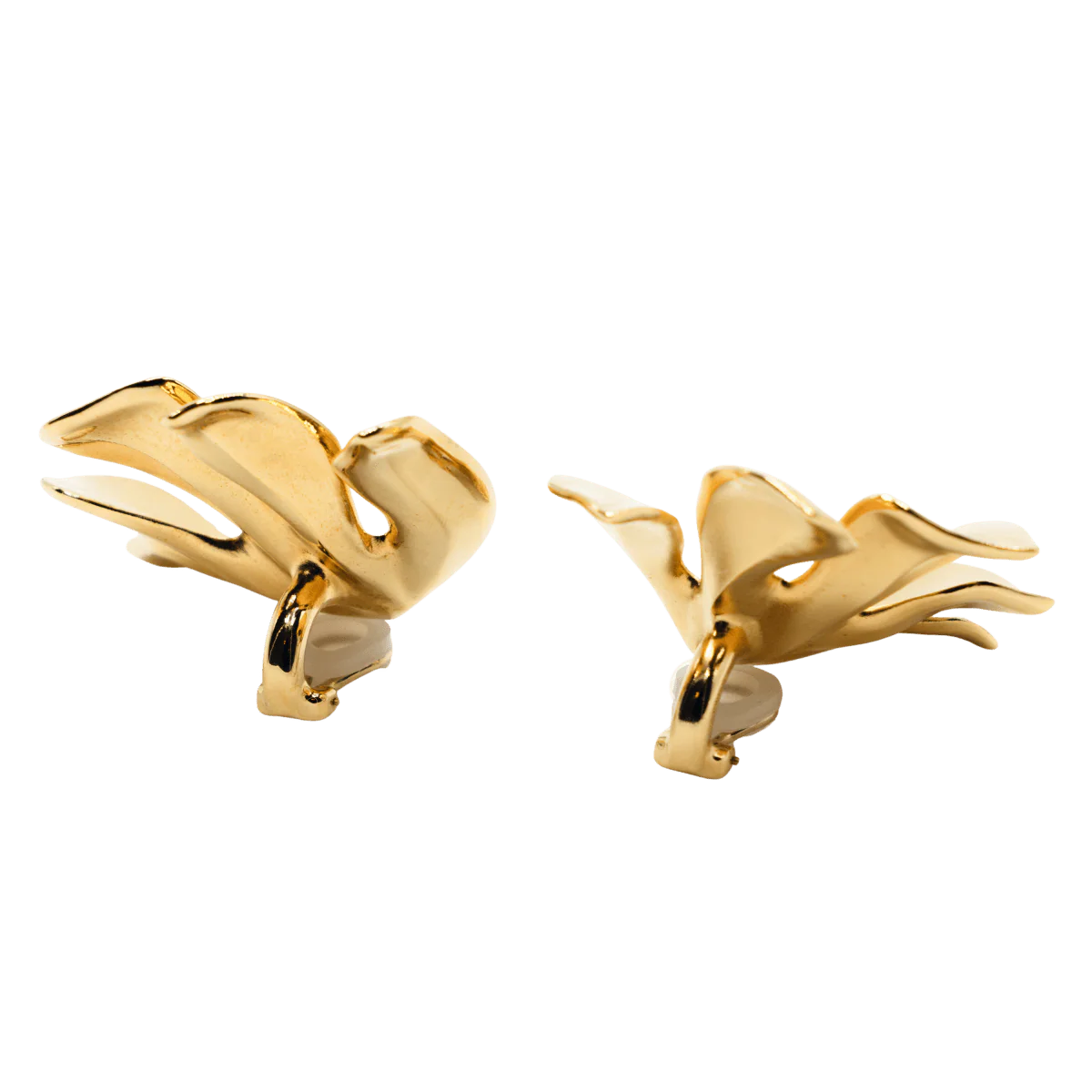 Boucles d'oreilles Clips JAR "Feuille de figuier" en aluminium et or jaune - Image 9