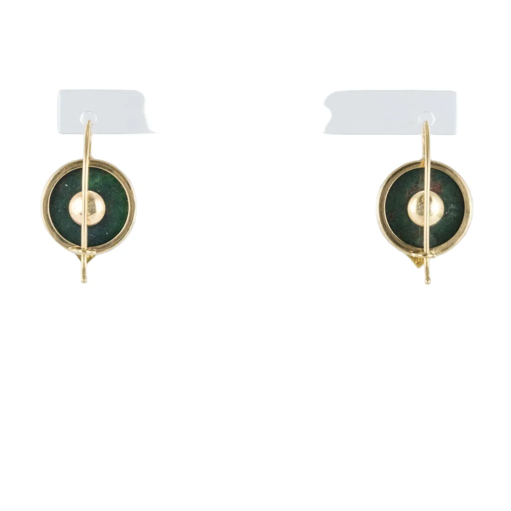 Boucles d'oreilles Dormeuses en or jaune et jaspes - Image 5