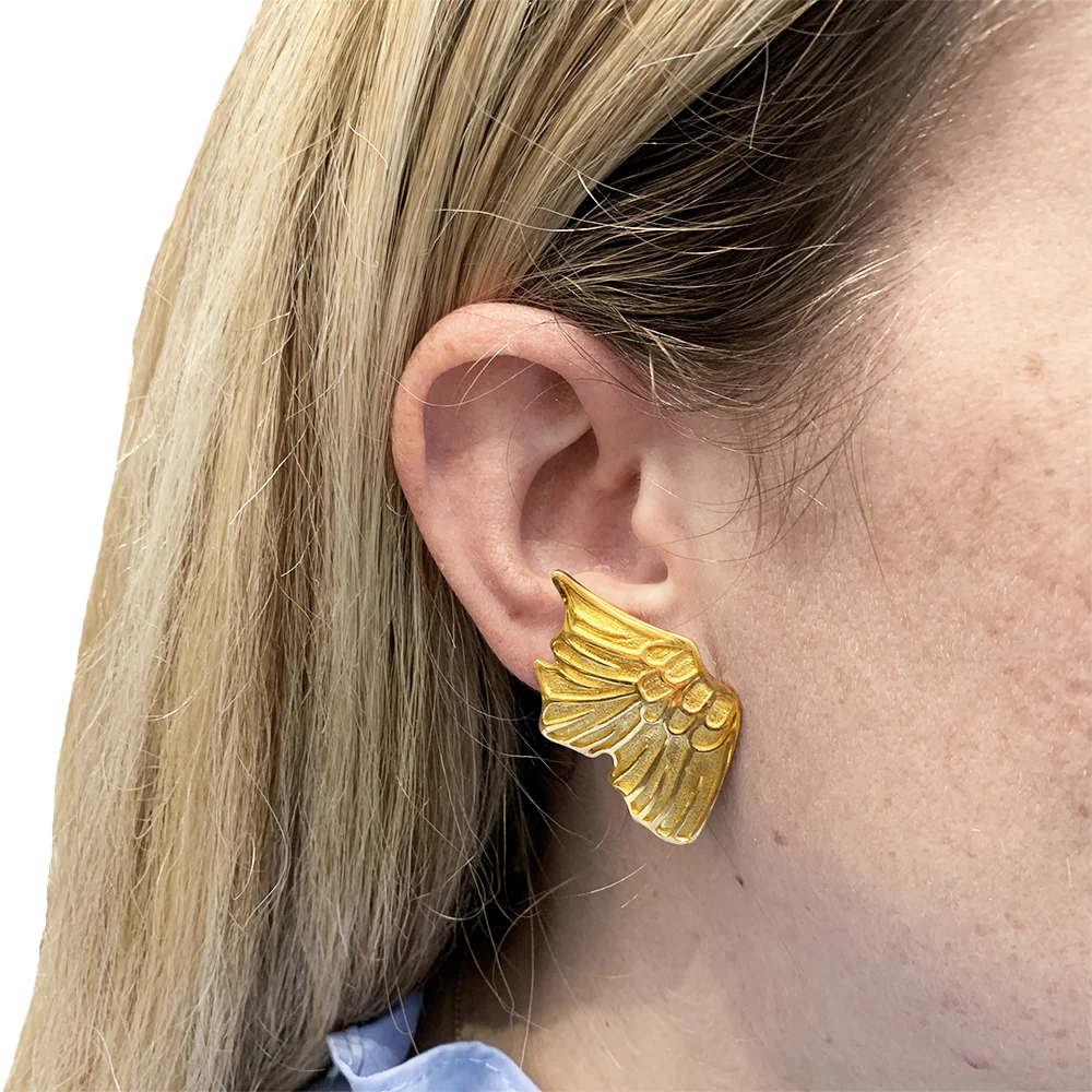 Boucles d'oreilles Lalaounis "Ailes" en or jaune - Image 4