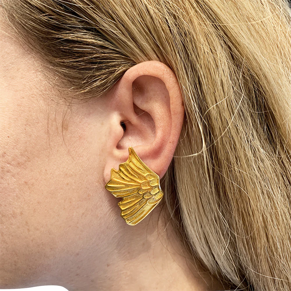 Boucles d'oreilles Lalaounis "Ailes" en or jaune - Image 5