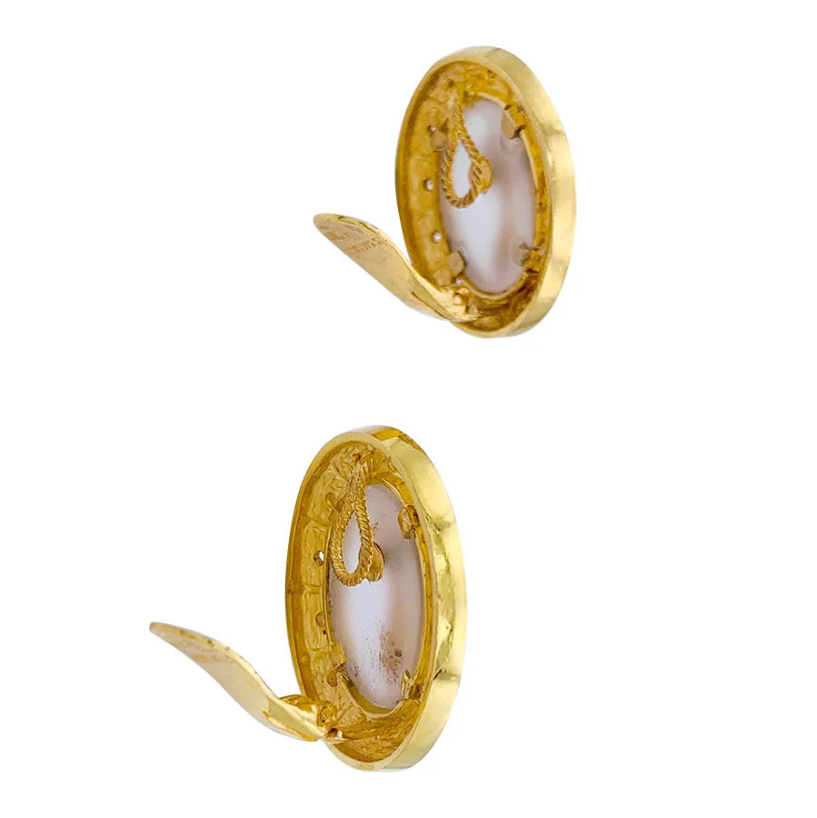 Boucles d'oreilles Clip LALAOUNIS en or jaune, diamants, et cristal de roche - Image 3