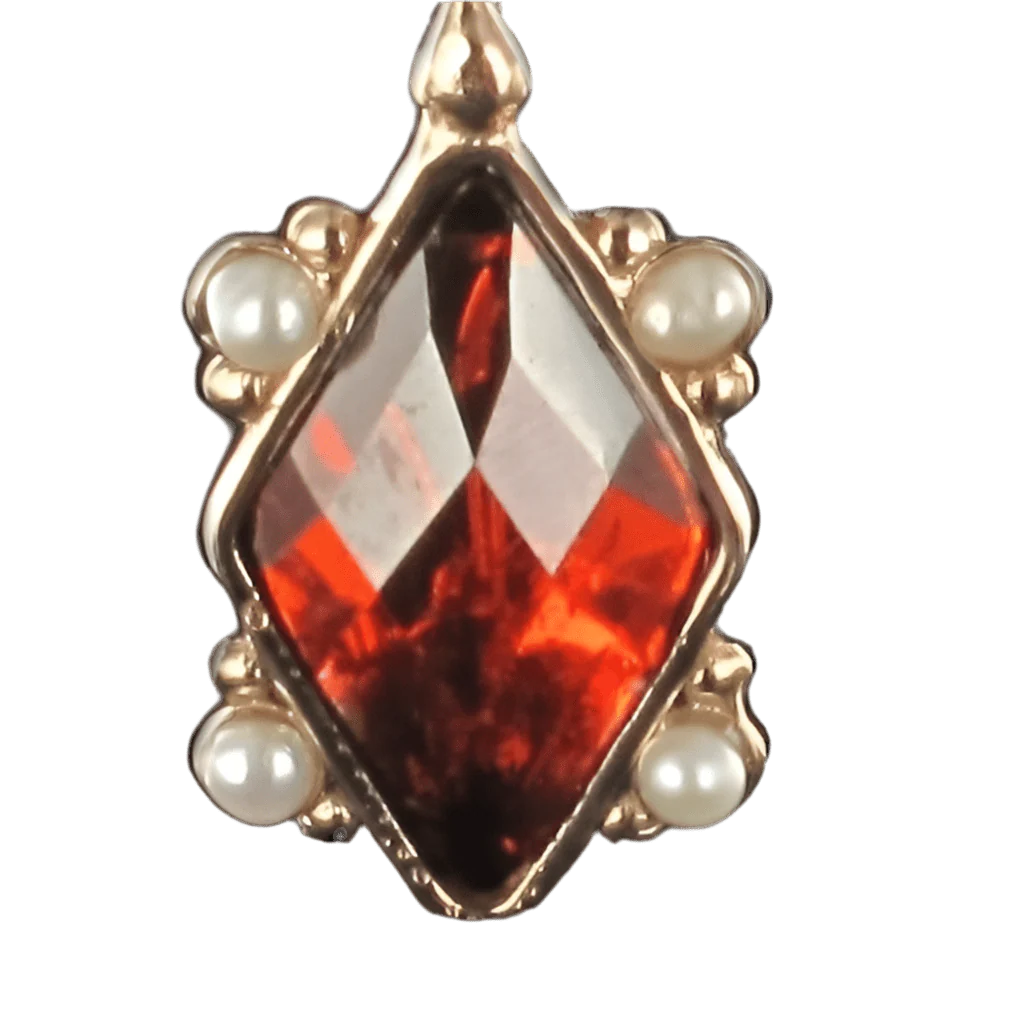 Boucles d'oreilles Dormeuses en or rose, argent et perles - Image 3