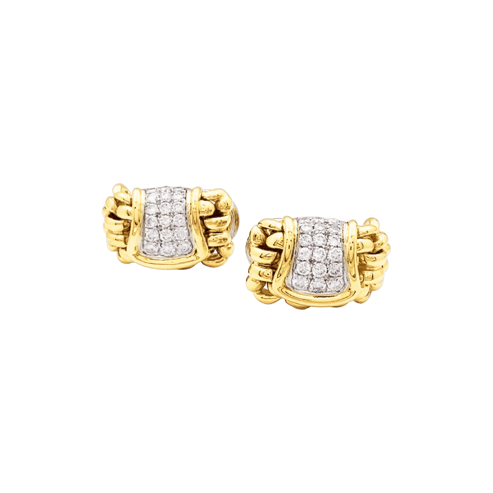 Boucles d'oreilles Clips en or blanc, or jaune et diamants - Image 3