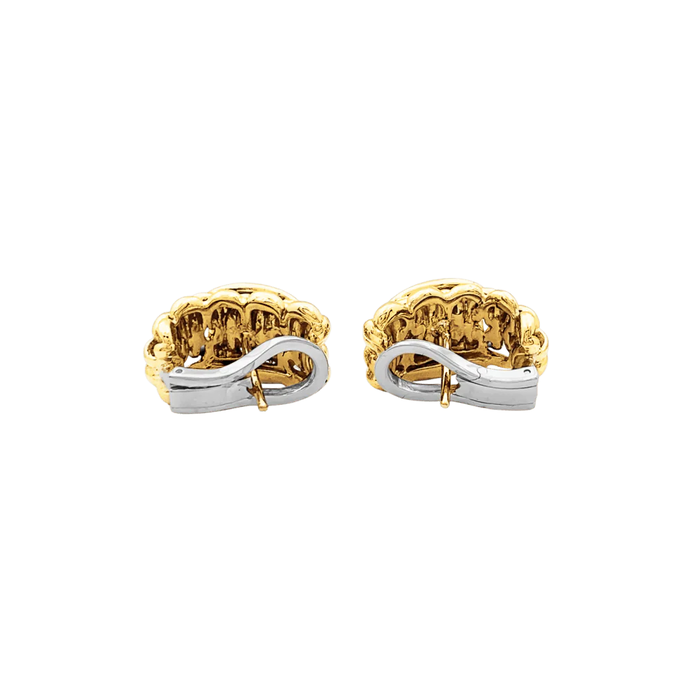 Boucles d'oreilles Clips en or blanc, or jaune et diamants - Image 5