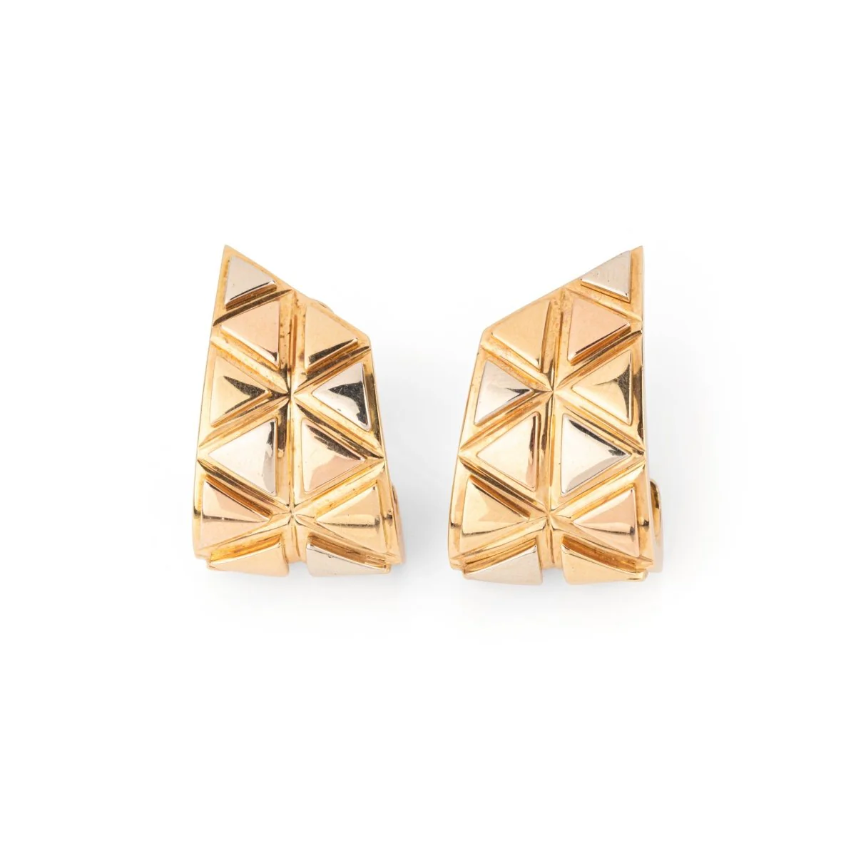 Boucles d'oreilles MARINA B en or blanc et or jaune