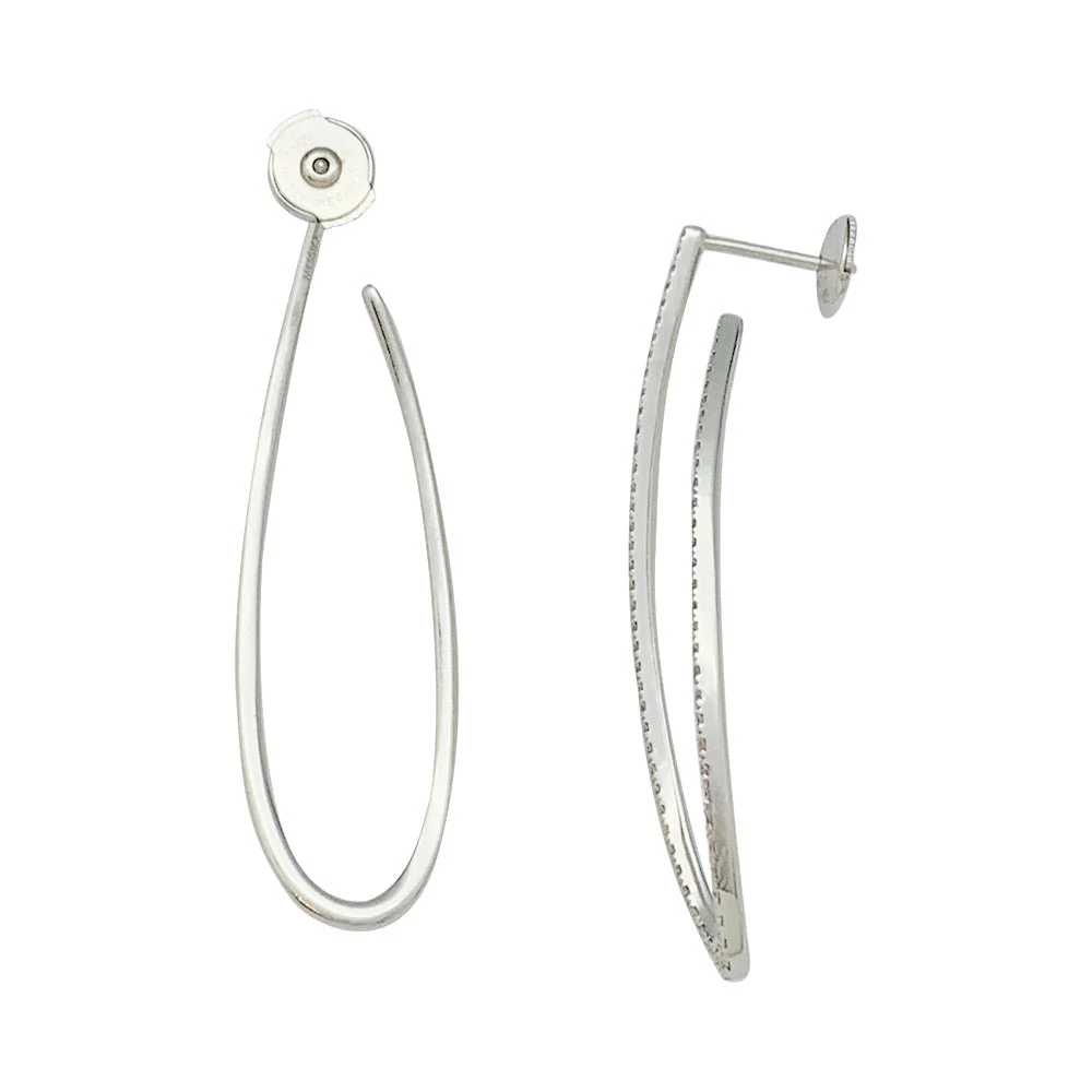 Boucles d'oreilles Messika, "Gatsby", or blanc, diamants - Image 3