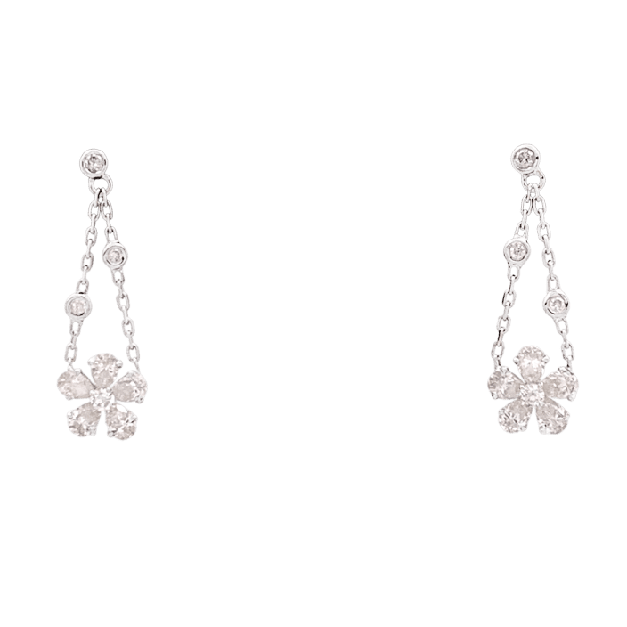 Boucles d'oreilles Pendantes MESSIKA "Spring" en or blanc et diamants