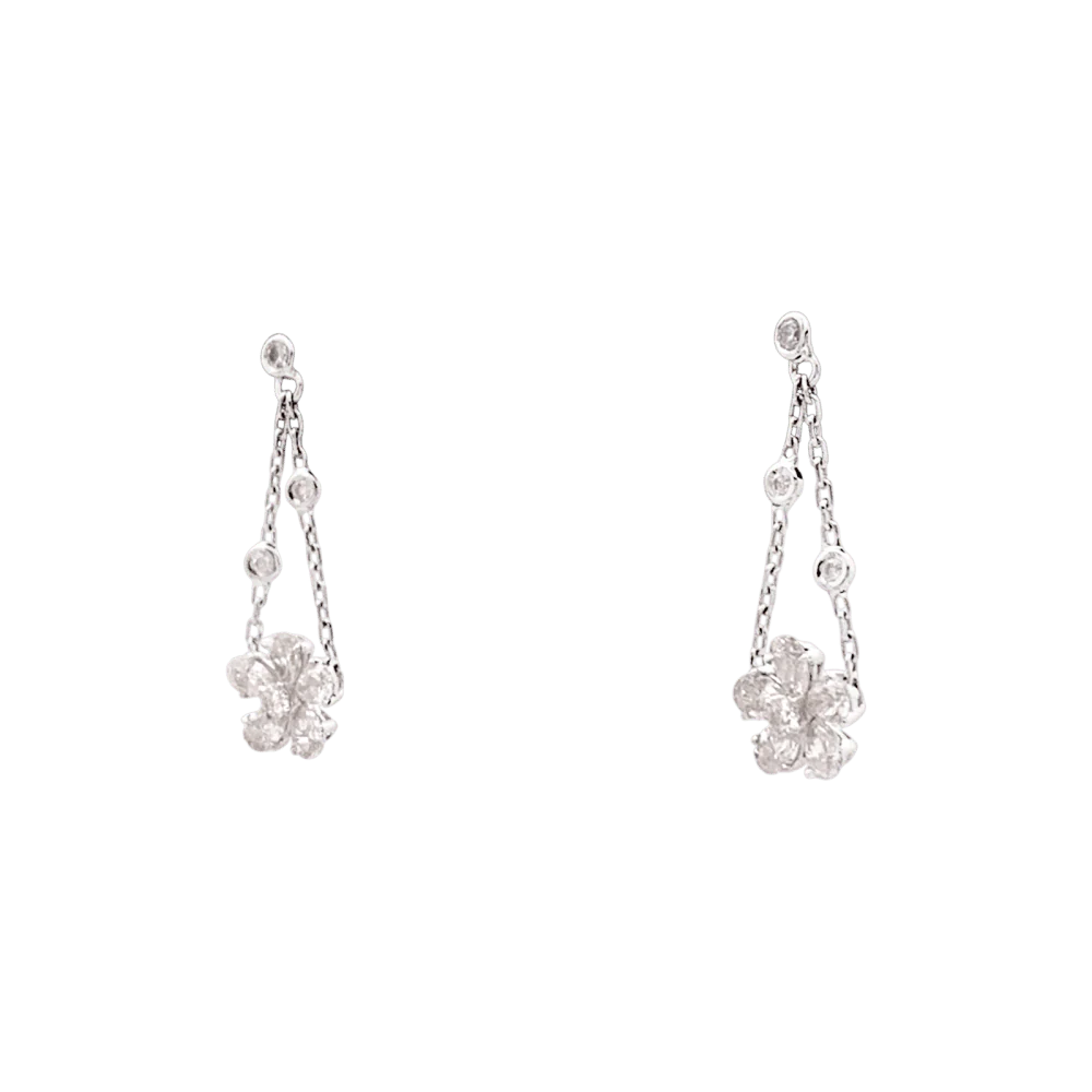 Boucles d'oreilles Pendantes MESSIKA "Spring" en or blanc et diamants - Image 3