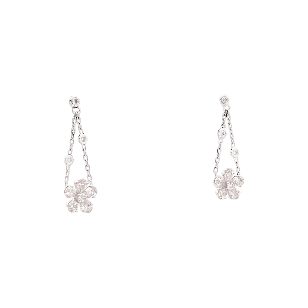 Boucles d'oreilles Pendantes MESSIKA "Spring" en or blanc et diamants - Image 4