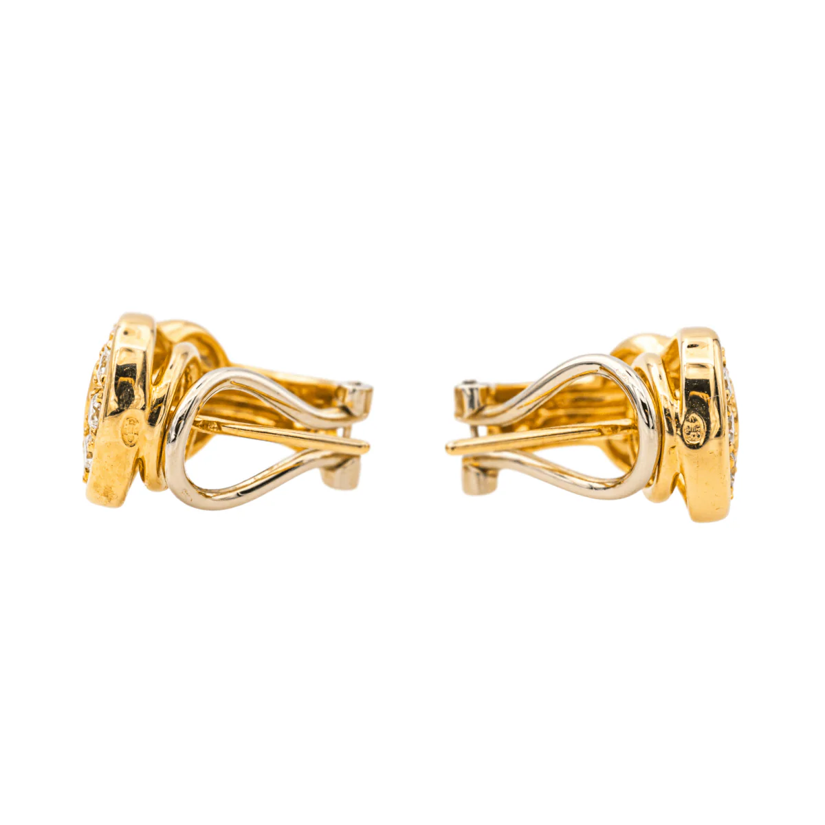 Boucles d'oreilles Noeud en or jaune et diamants - Image 4