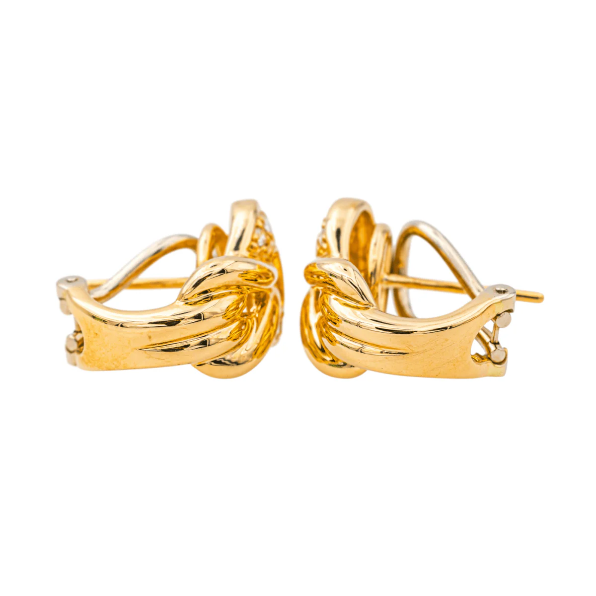 Boucles d'oreilles Noeud en or jaune et diamants - Image 5