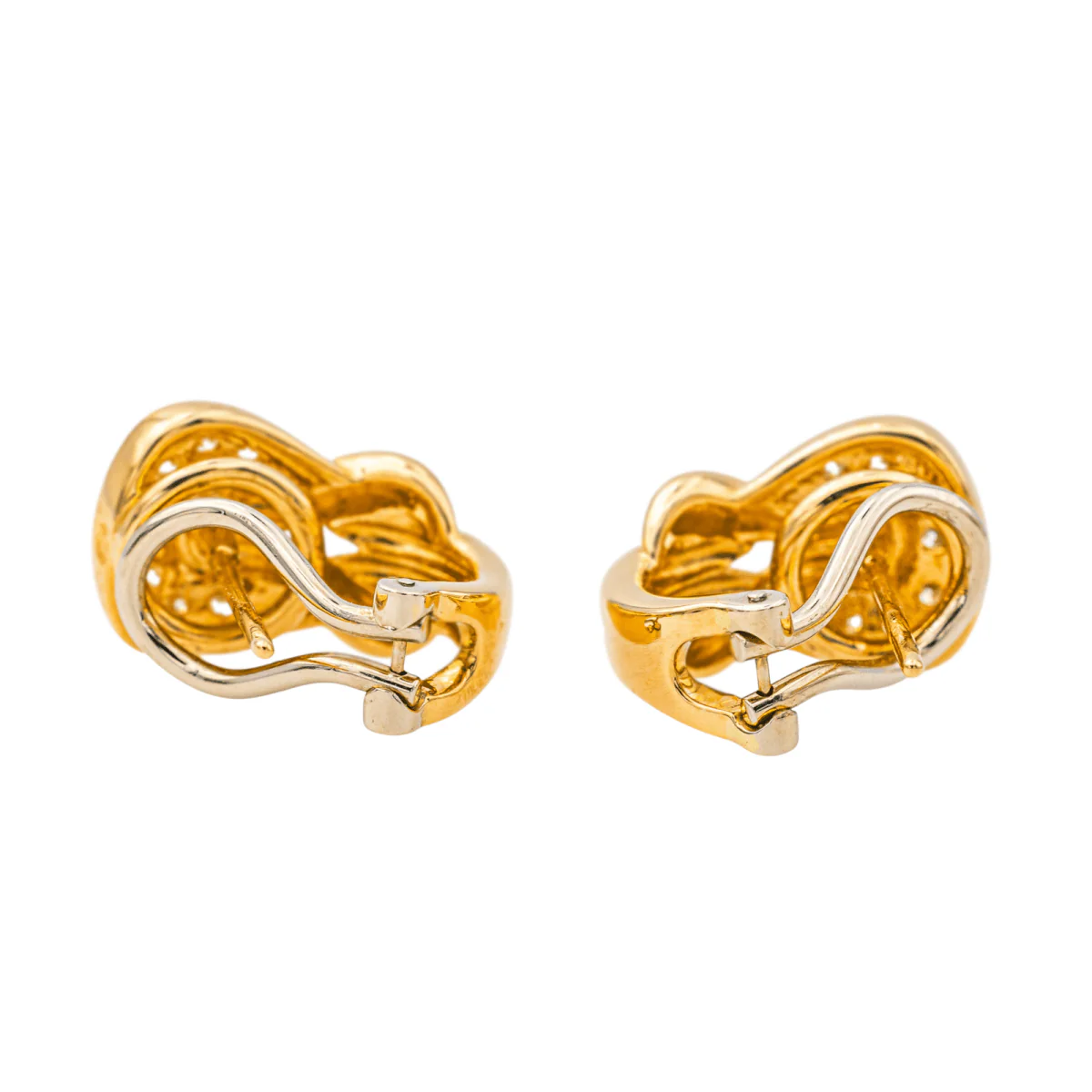 Boucles d'oreilles Noeud en or jaune et diamants - Image 6