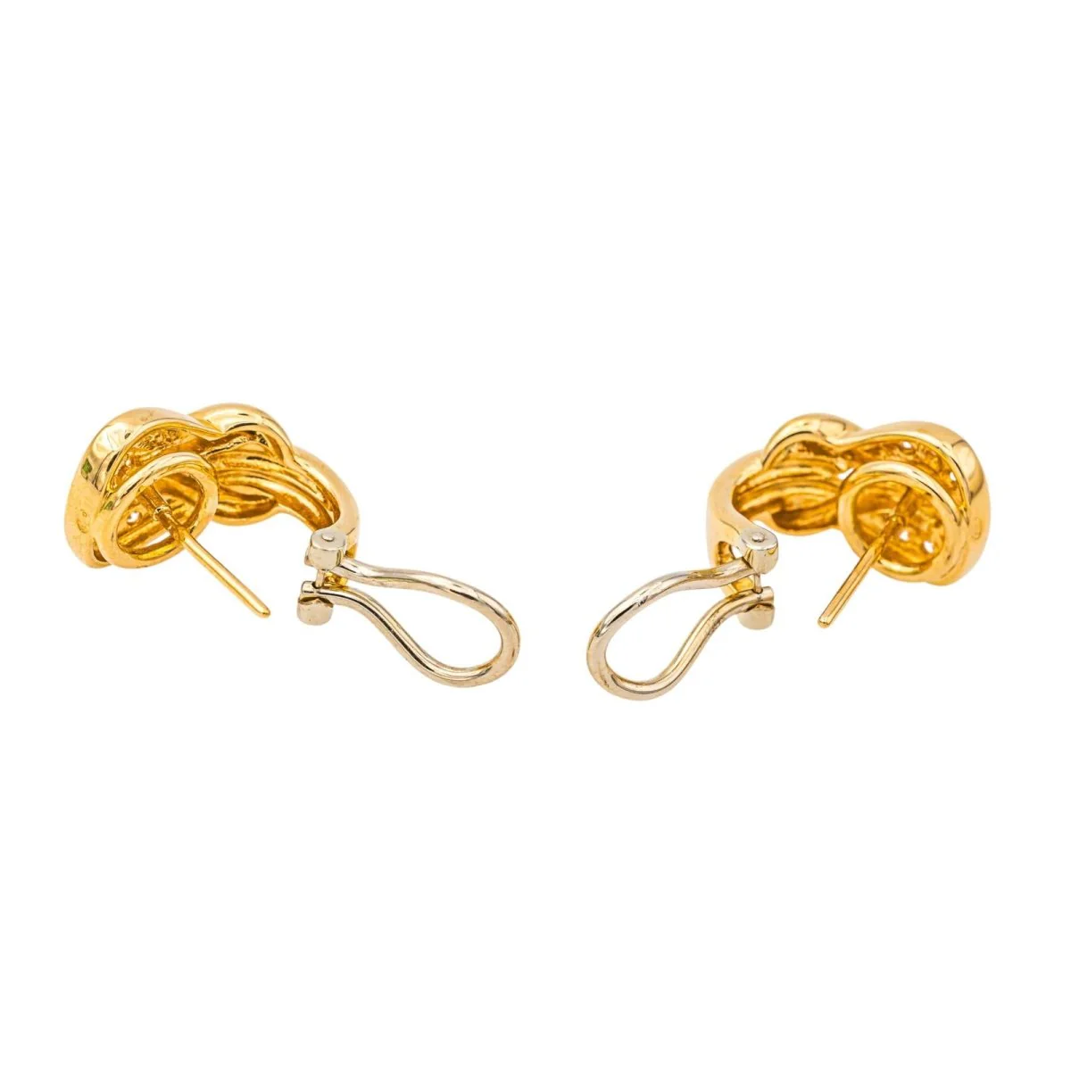 Boucles d'oreilles Noeud en or jaune et diamants - Image 7
