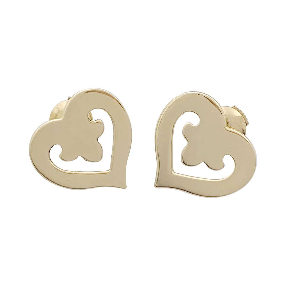 Boucles d'oreilles O.J. PERRIN "Coeur Légende" en or jaune.