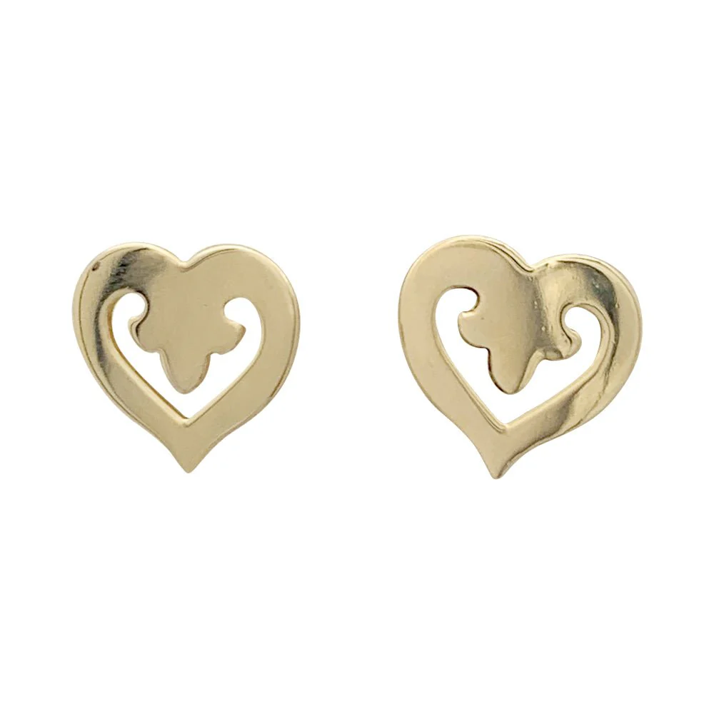 Boucles d'oreilles O.J. PERRIN "Coeur Légende" en or jaune. - Image 2