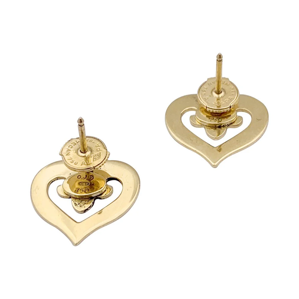 Boucles d'oreilles O.J. PERRIN "Coeur Légende" en or jaune. - Image 5