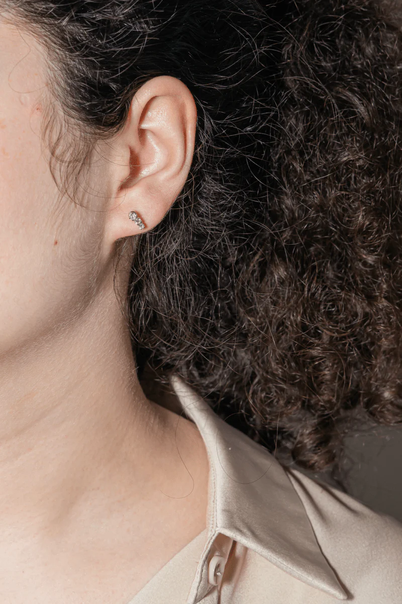 Boucles d'oreilles Or blanc Diamant - Image 2