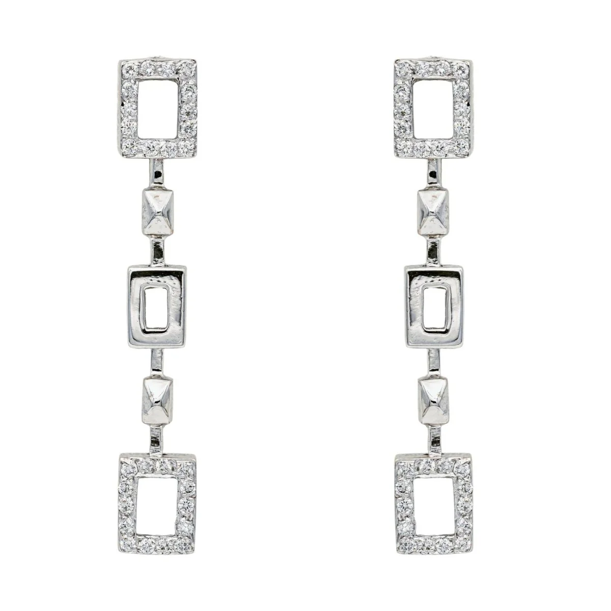 Boucles d'oreilles Clous en or blanc et diamants