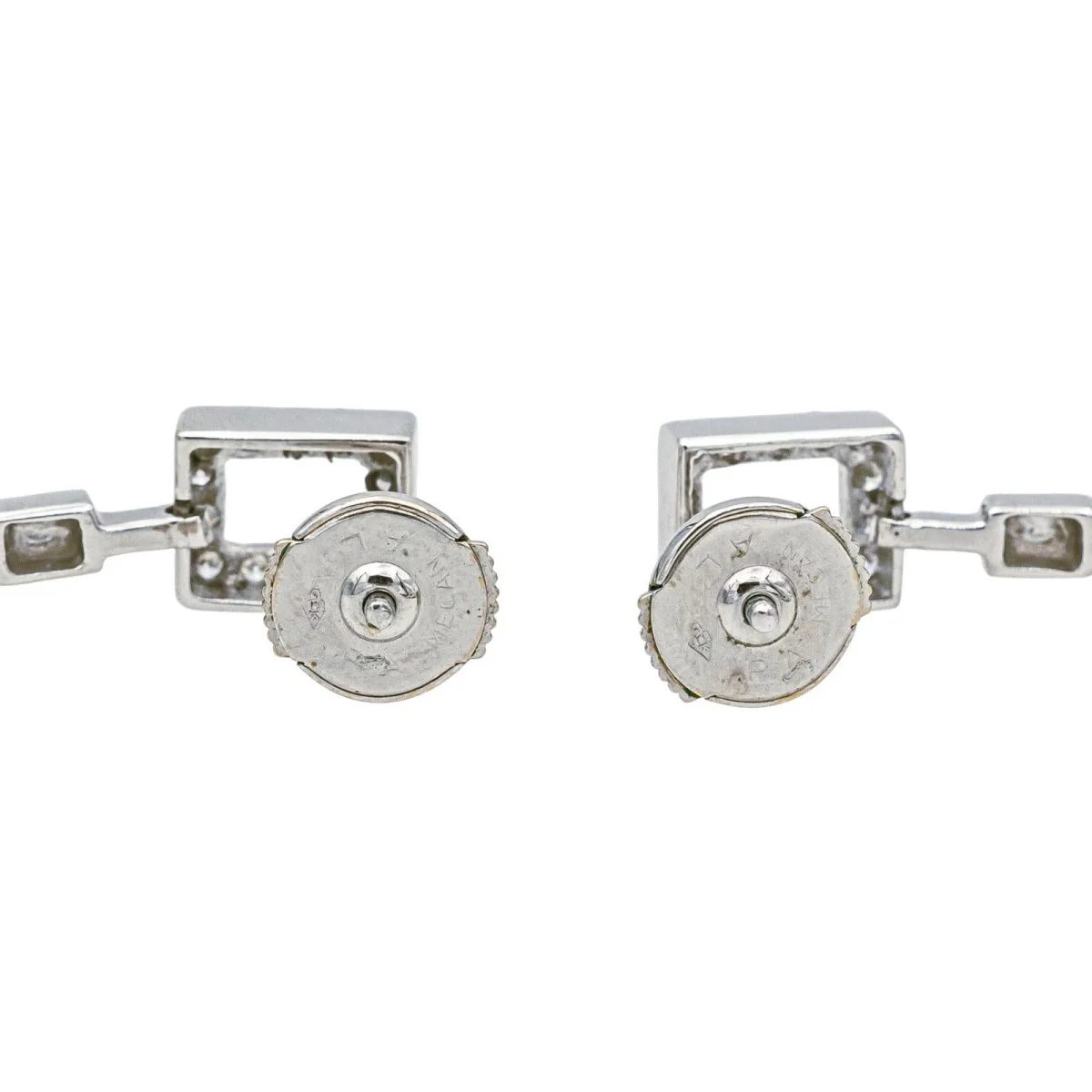 Boucles d'oreilles Clous en or blanc et diamants - Image 6