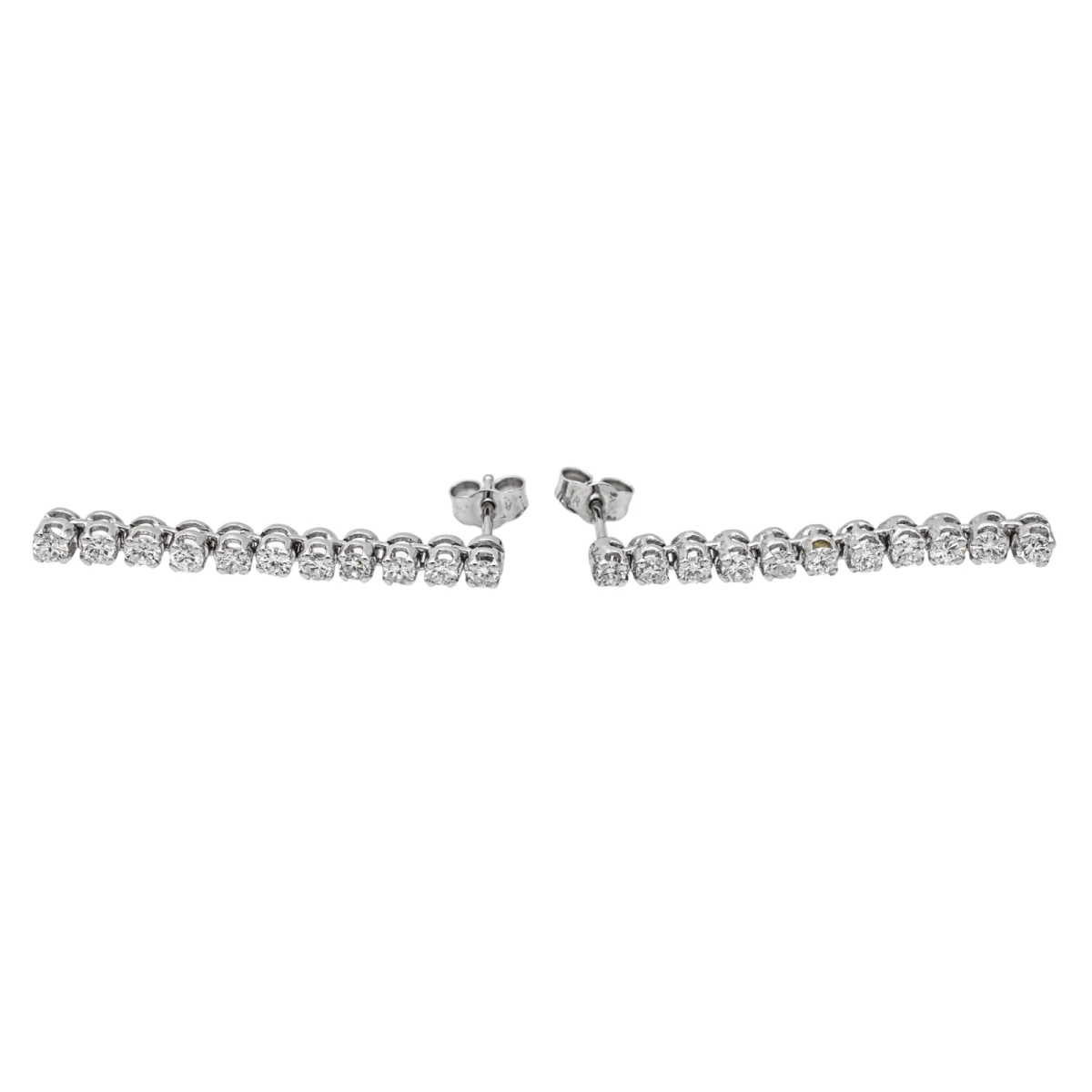 Boucles d'oreilles en or blanc et diamants - Image 3