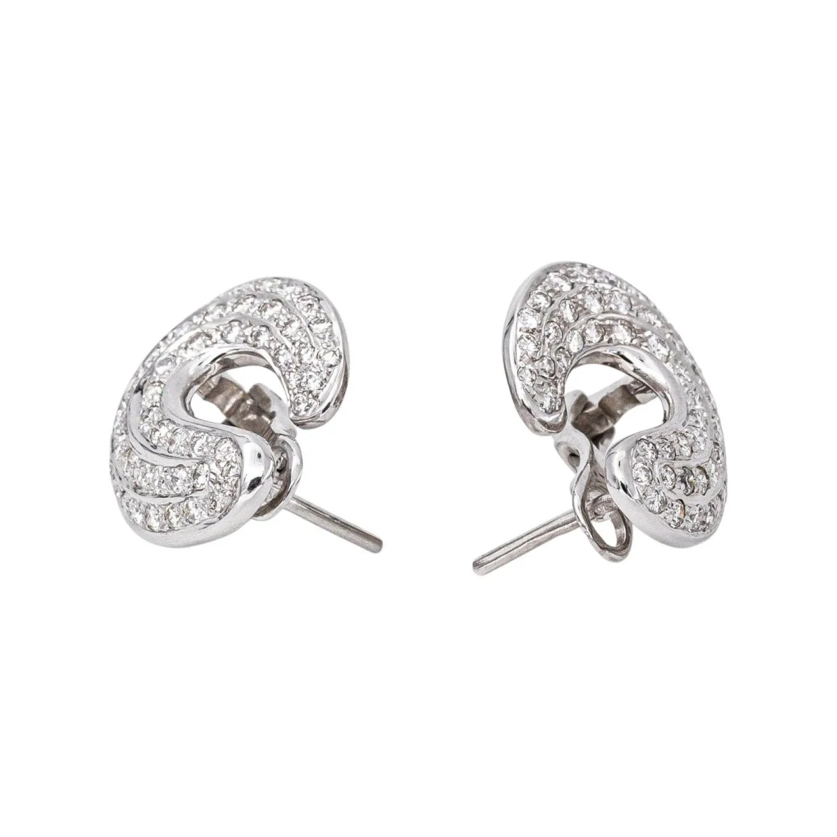 Boucles d'oreilles Clips en or blanc et diamants - Image 5