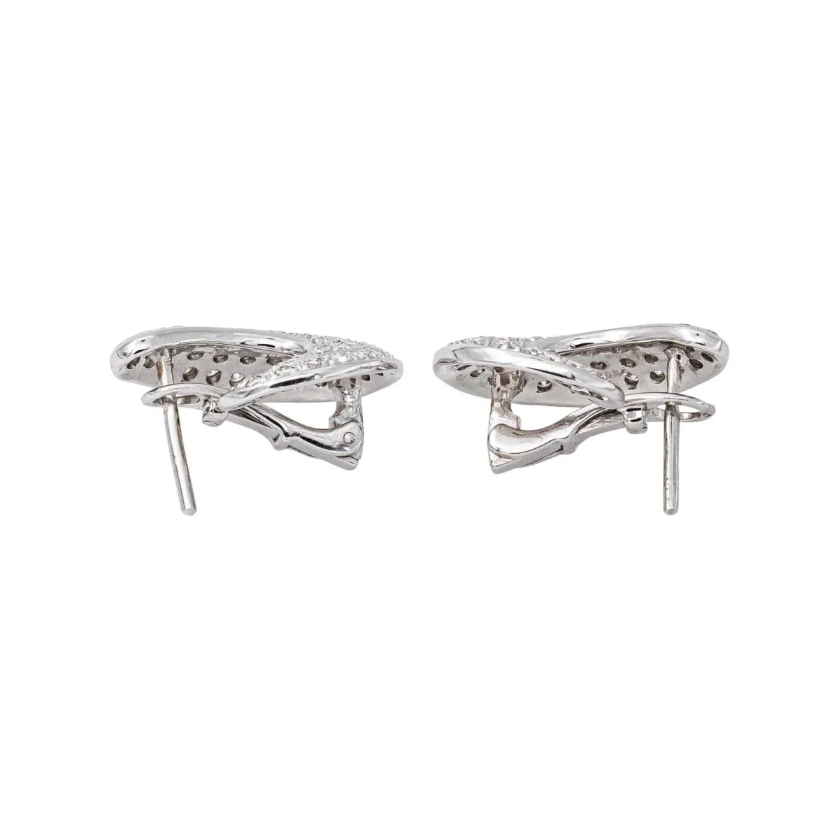 Boucles d'oreilles Clips en or blanc et diamants - Image 6