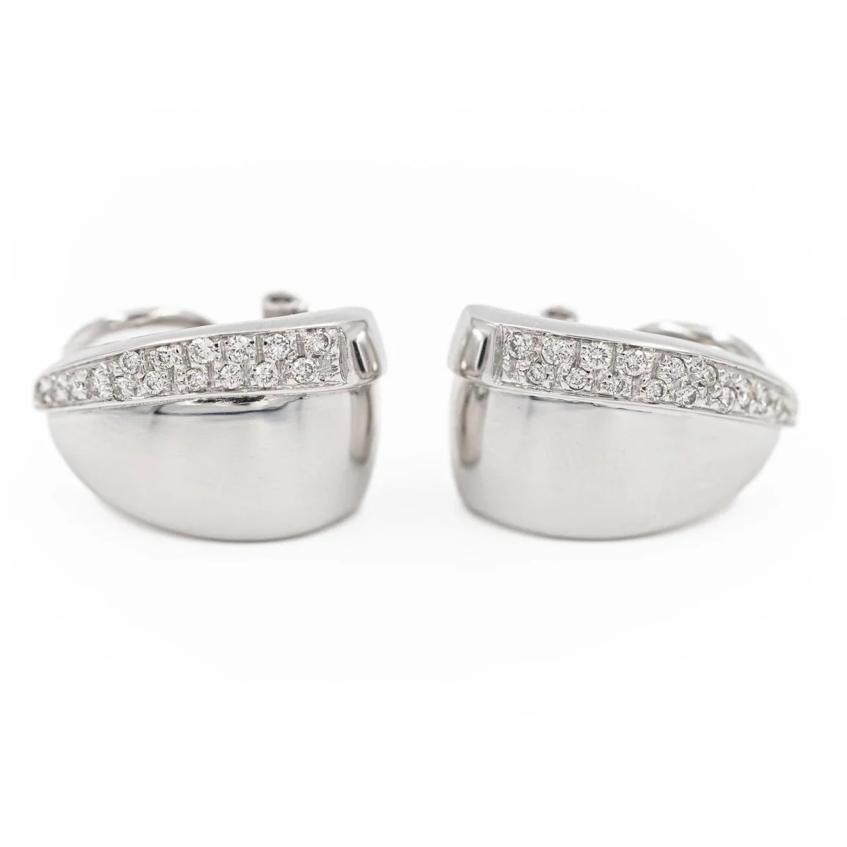 Boucles d'oreilles Clips en or blanc et diamants