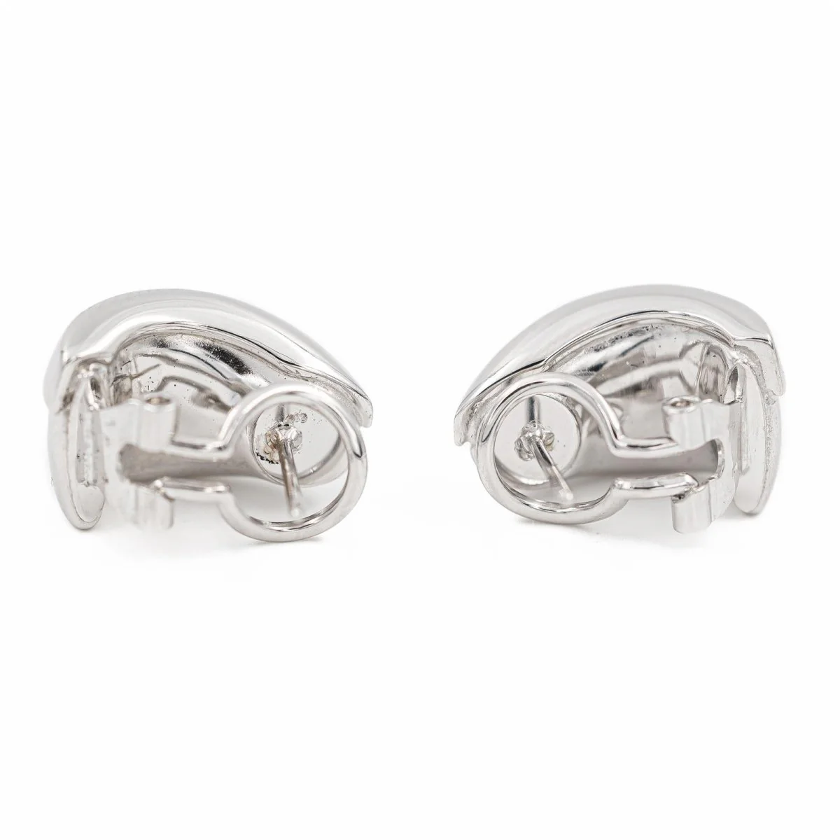 Boucles d'oreilles Clips en or blanc et diamants - Image 3