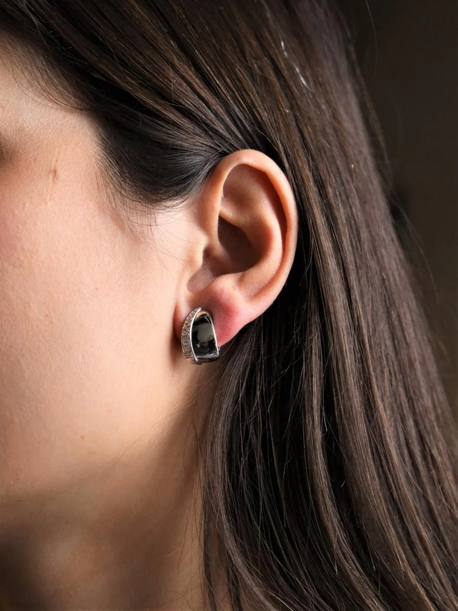 Boucles d'oreilles Clips en or blanc et diamants - Image 6