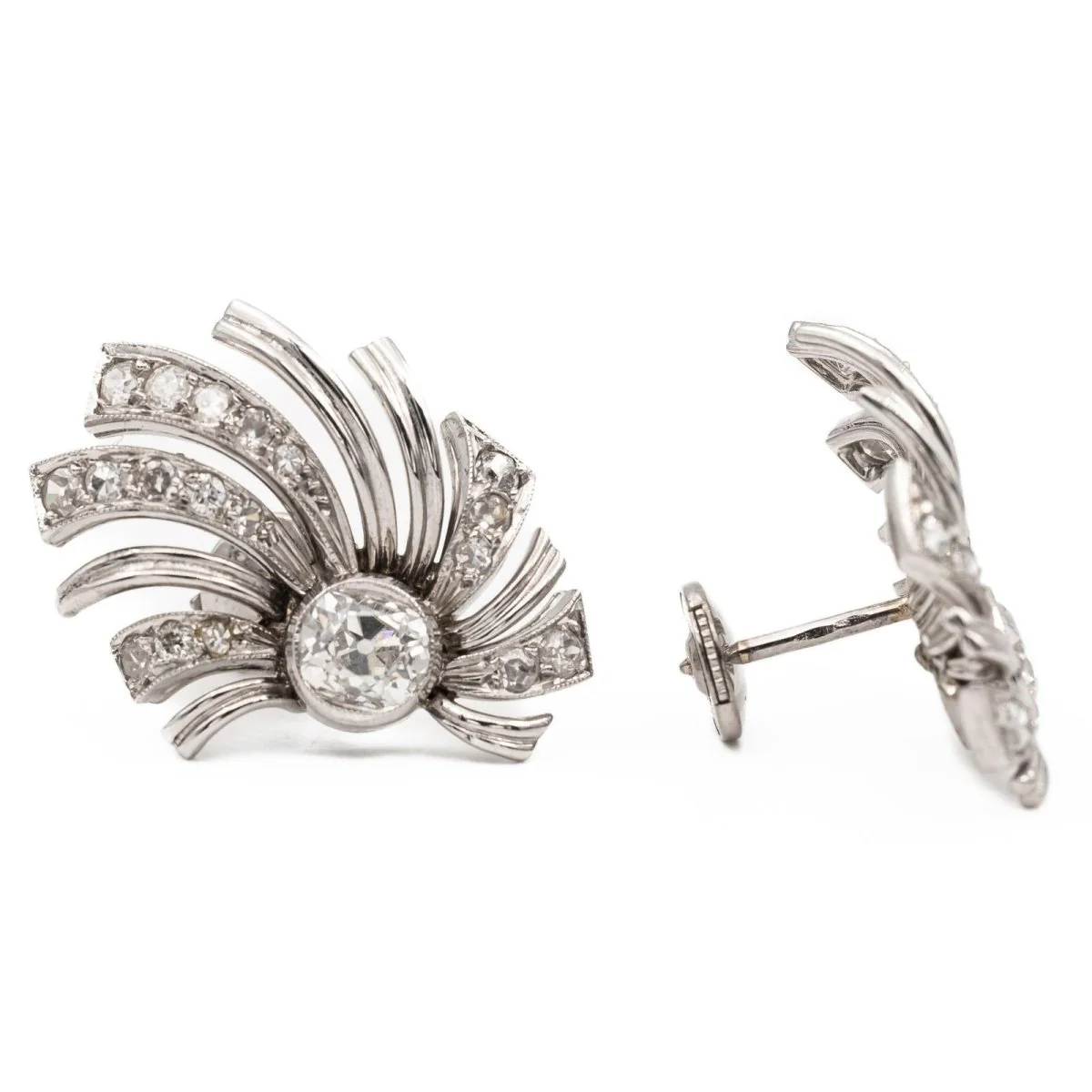 Boucles d'oreilles Or blanc Diamant - Image 3