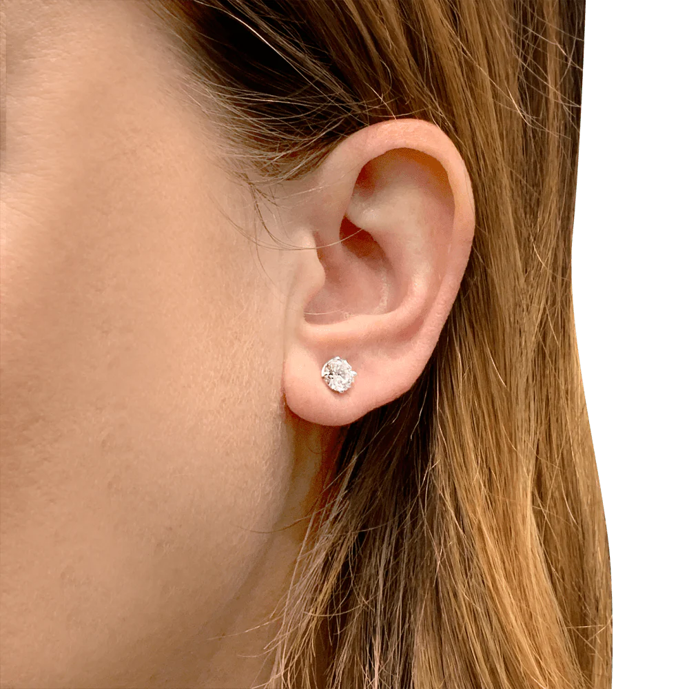 Boucles d'oreilles Puces en or blanc et diamants - Image 2