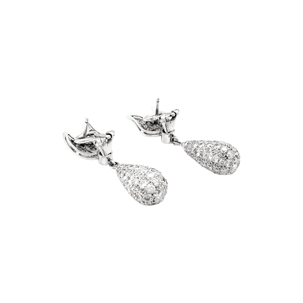 Boucles d'oreilles Pendantes en or blanc et diamants - Image 3