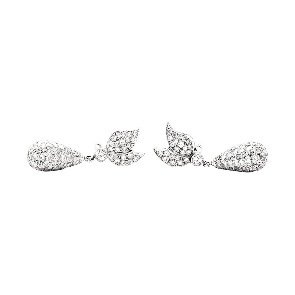 Boucles d'oreilles Pendantes en or blanc et diamants - Image 6