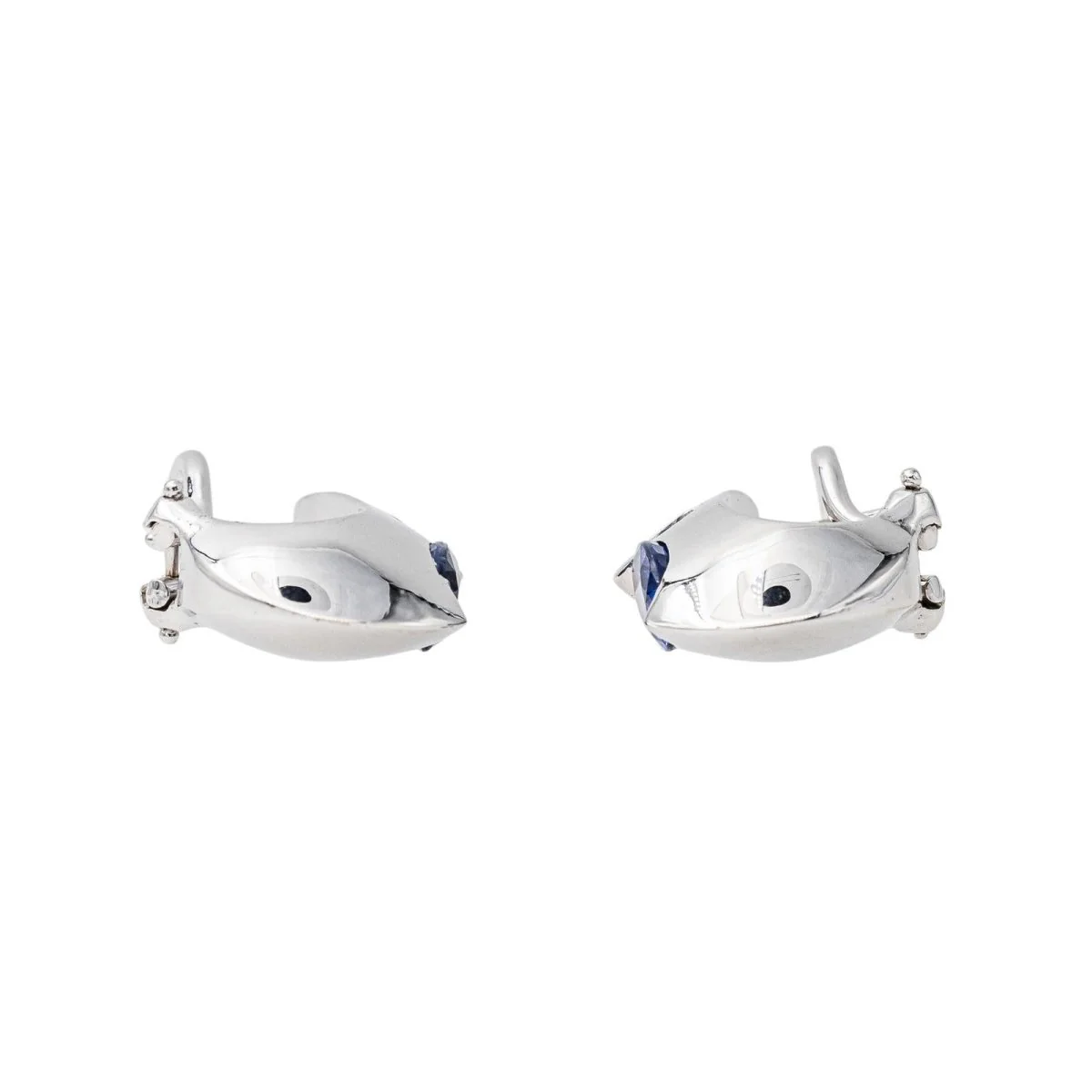 Boucles d'oreilles Or blanc Saphir - Image 5