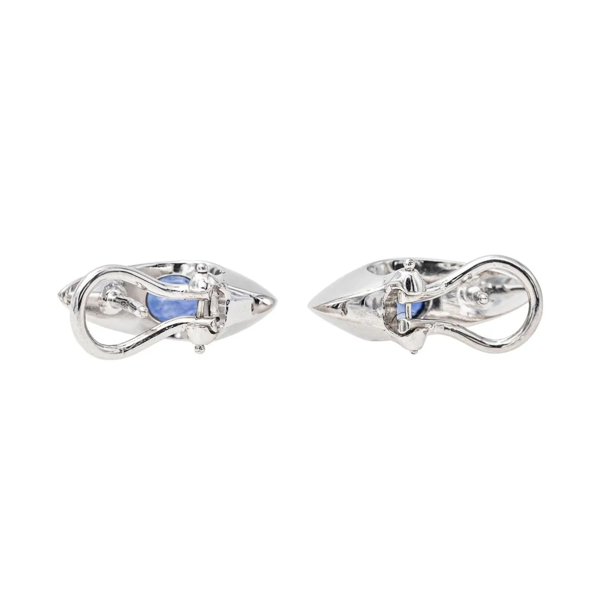 Boucles d'oreilles Or blanc Saphir - Image 6