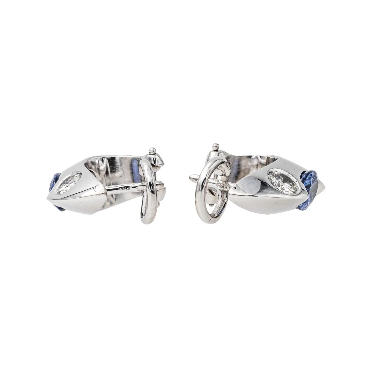 Boucles d'oreilles Or blanc Saphir - Image 8