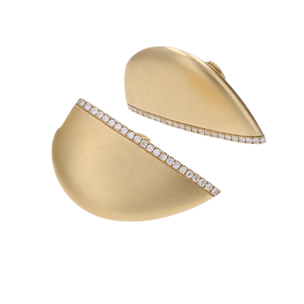 Boucles d'oreilles Clous en or jaune et diamants - Image 3