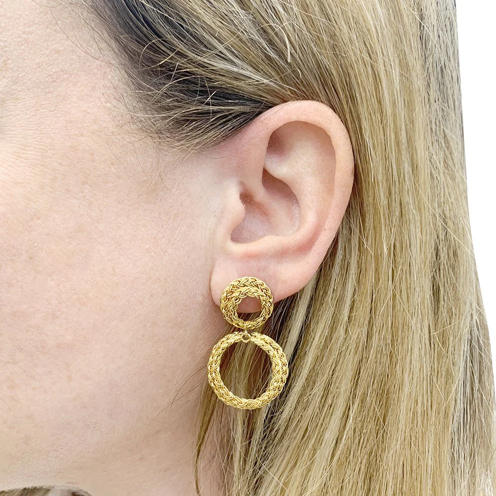 Boucles d'oreilles or jaune. - Image 5