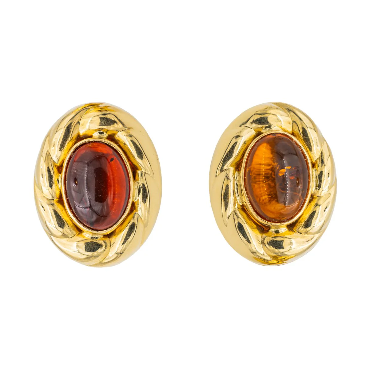 Boucles d'oreilles Or jaune Ambre