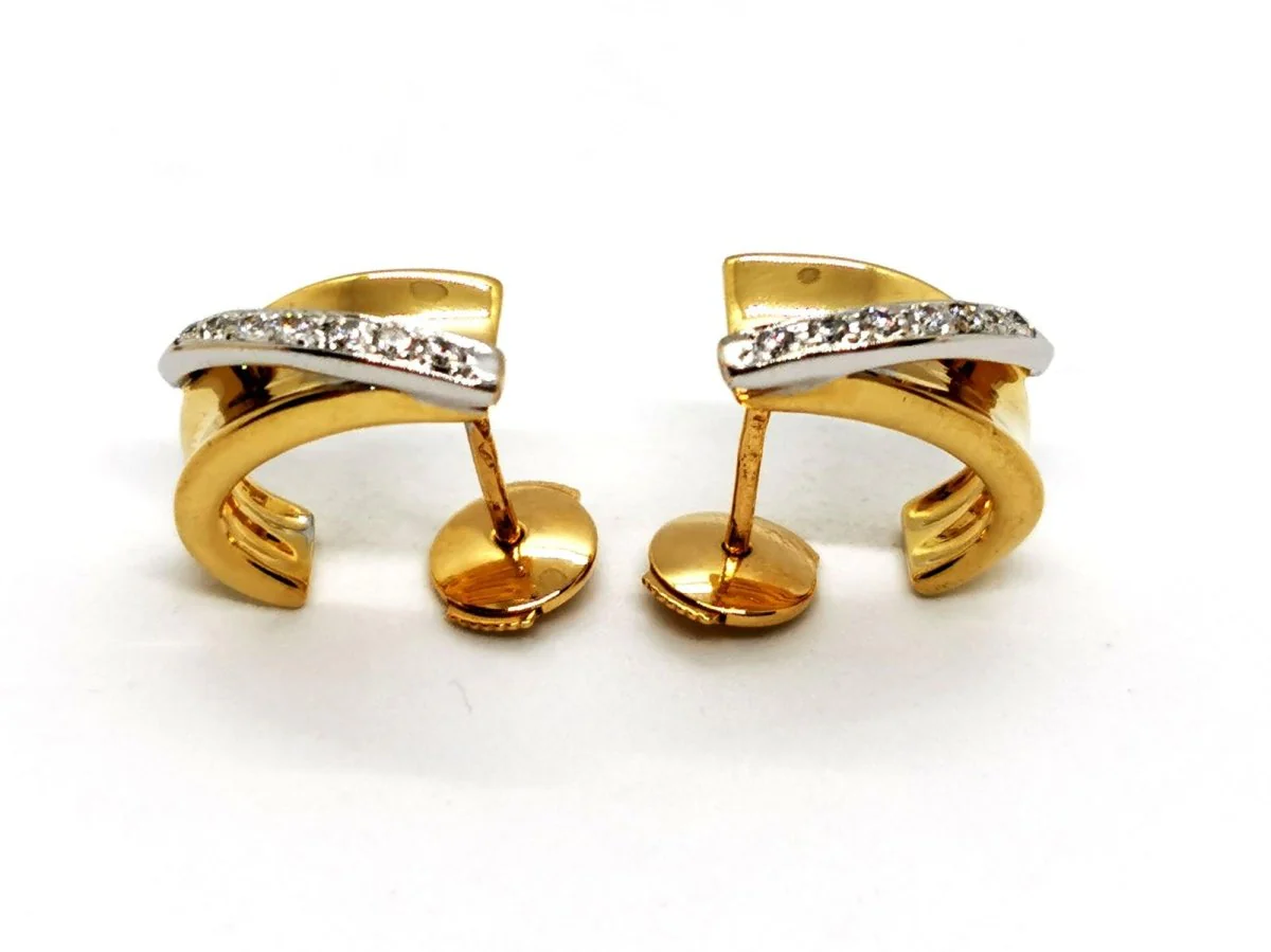 Boucles d'oreilles en 2 ors et diamants - Image 5