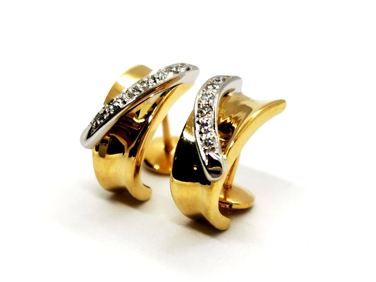 Boucles d'oreilles en 2 ors et diamants - Image 6