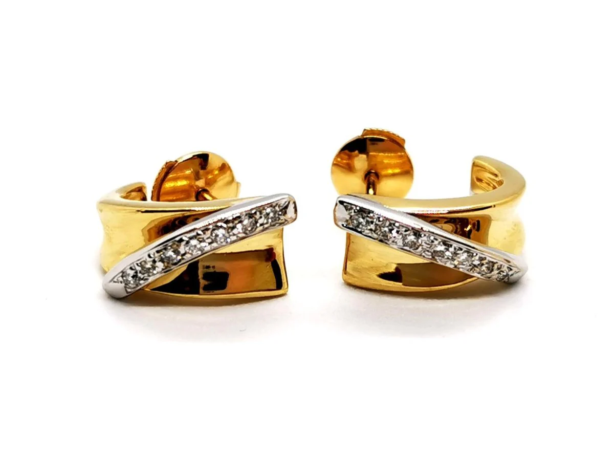 Boucles d'oreilles en 2 ors et diamants - Image 7