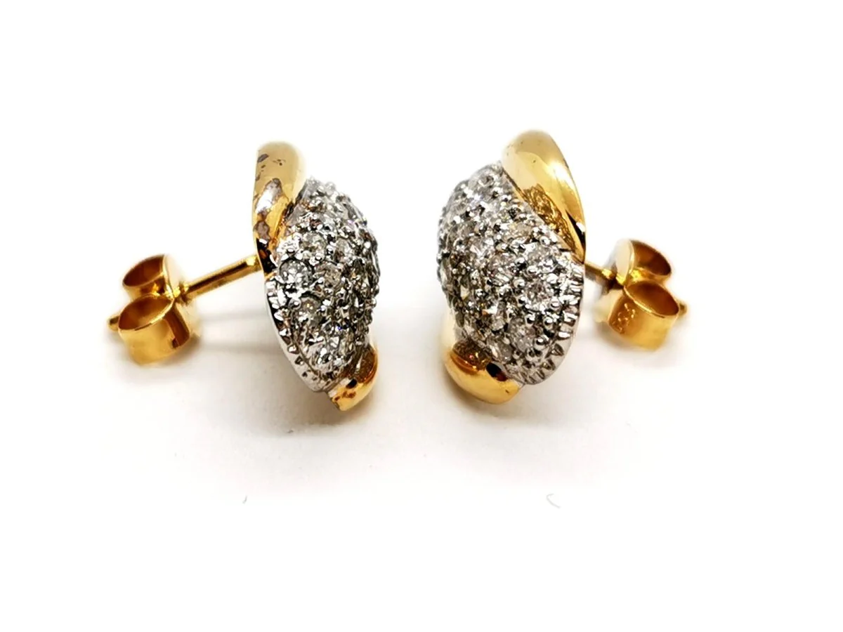Boucles d'oreilles Puces diamants en 2 ors - Image 5