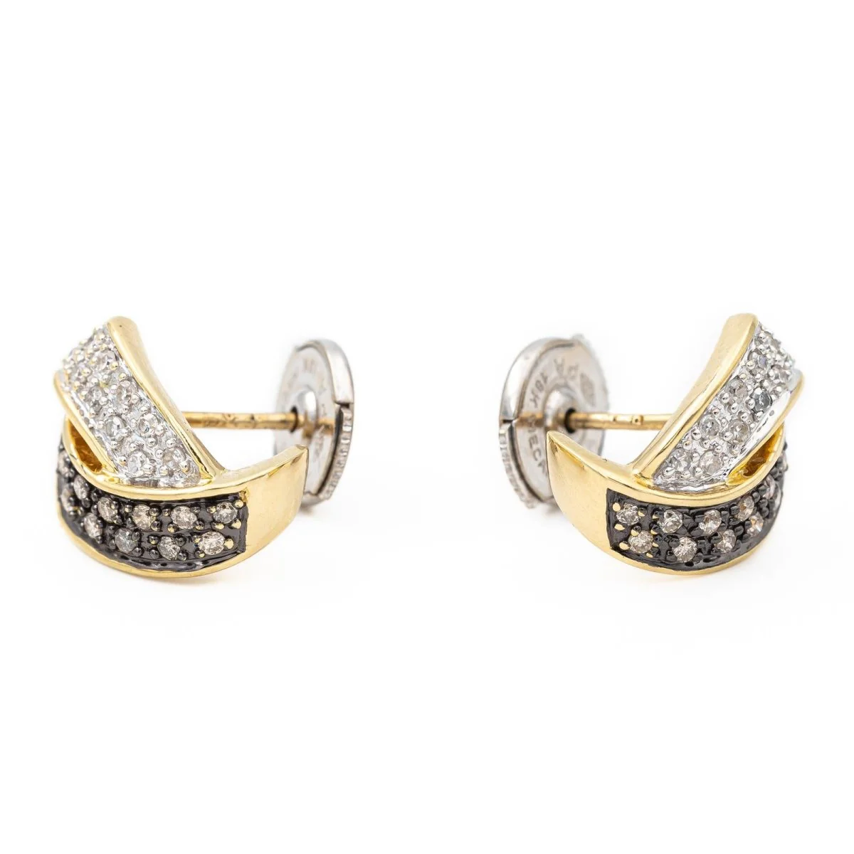 Boucles d'oreilles Alpa en or jaune et diamants - Image 2