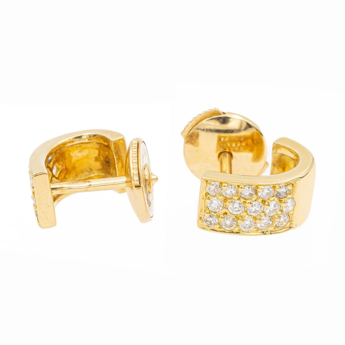 Boucles d'oreilles Or jaune Diamant - Image 4