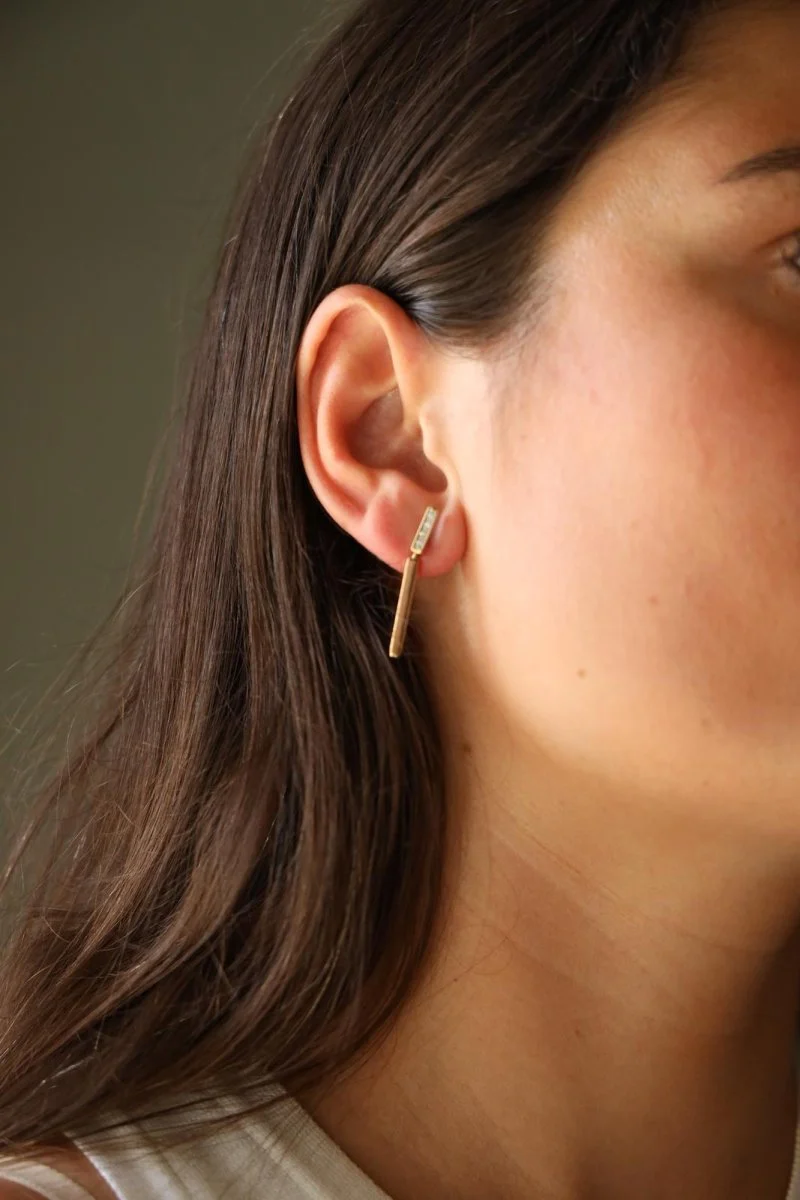 Boucles d'oreilles Or jaune Diamant - Image 2